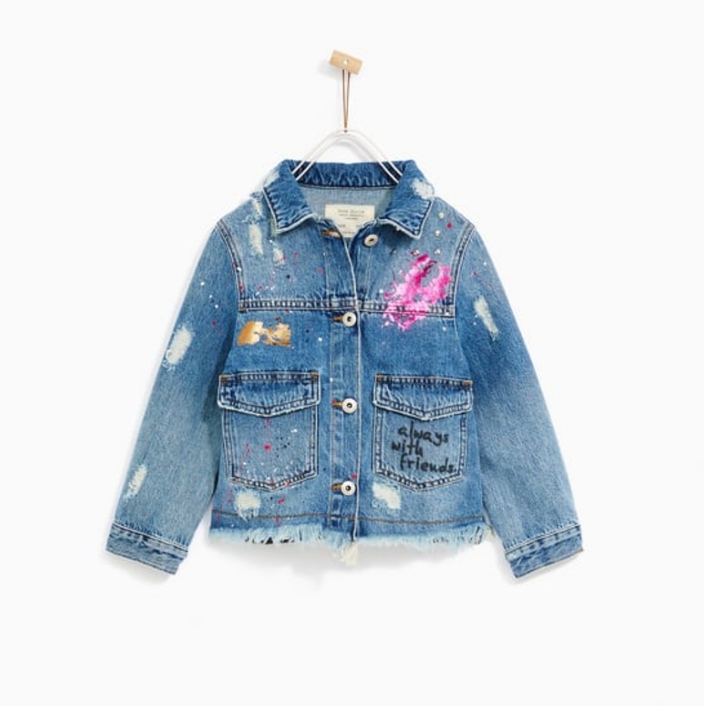 Zara unique girls denim Jacket